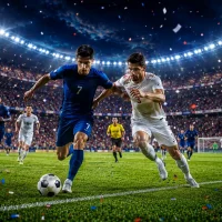 world cup ph Intense soccer match under stadium lights