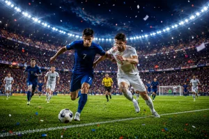 world cup ph Intense soccer match under stadium lights